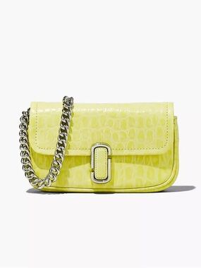 Marc Jacobs The Croc-Embossed J Marc Mini Shoulder Bag Yellow - 3 Way Design NWT
